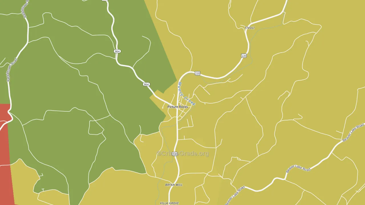 Picture Rocks, PA Map of Burglary Rates
