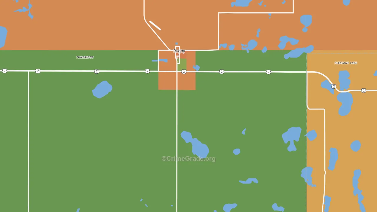 Pierce County, ND Map of Burglary Rates