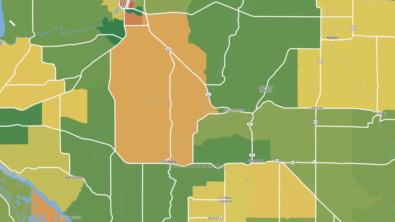 Pierce County, WI Map of Burglary Rates