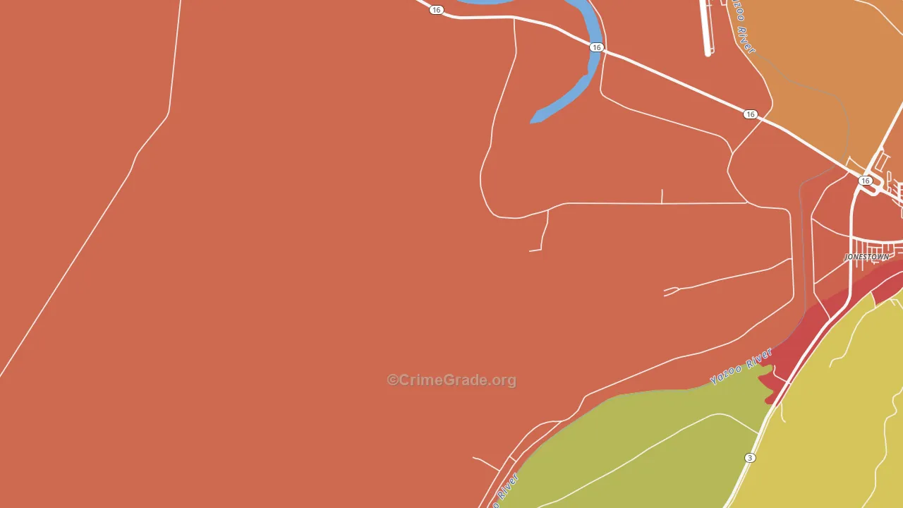 Pierce Crossroad, MS Map of Burglary Rates