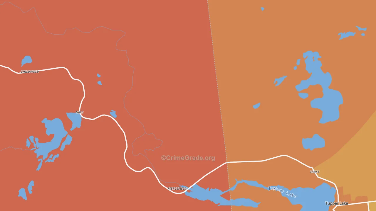 Piercefield, NY Map of Burglary Rates
