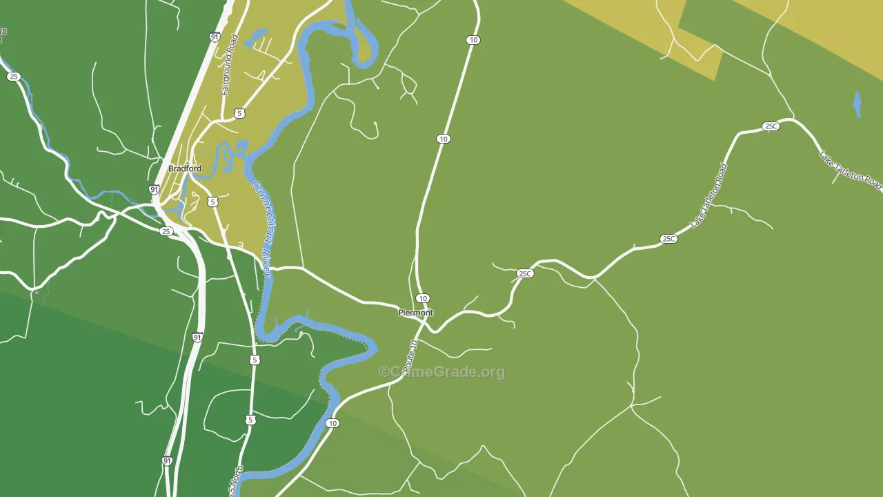 Piermont, NH Map of Burglary Rates