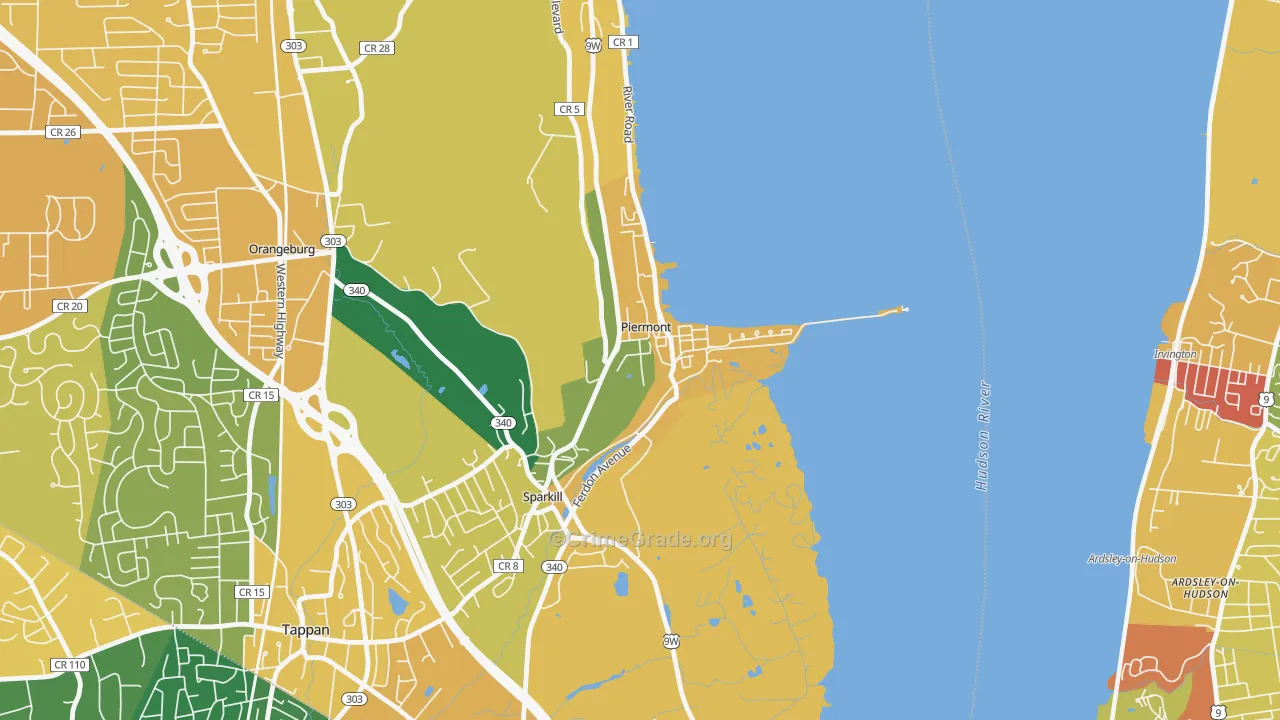 Piermont, NY Map of Burglary Rates