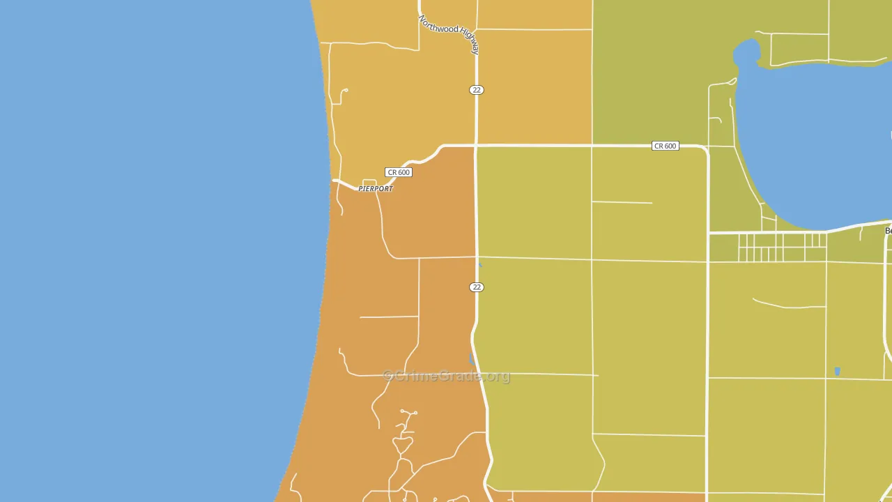 Pierport, MI Map of Burglary Rates