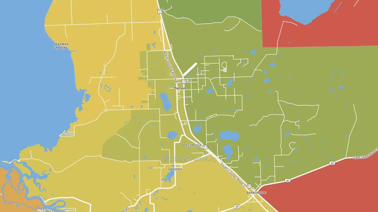 Pierson, FL Map of Burglary Rates