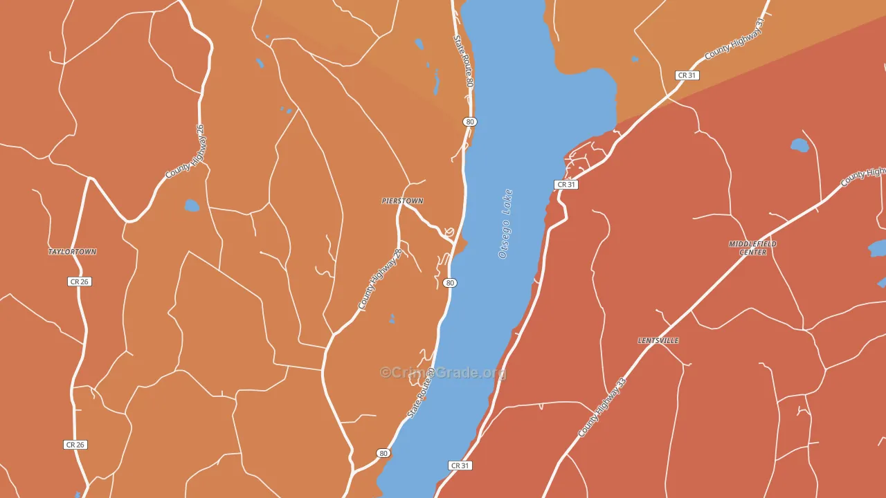 Pierstown, NY Map of Burglary Rates