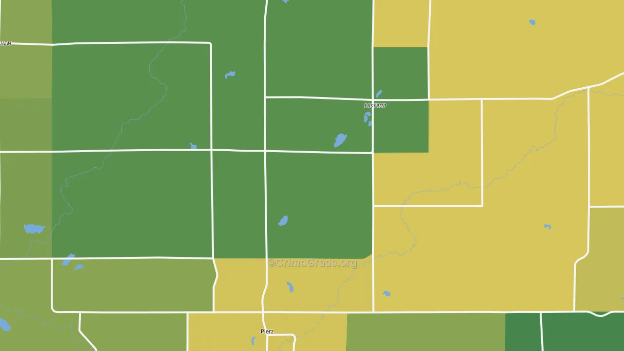 Pierz, MN Map of Burglary Rates