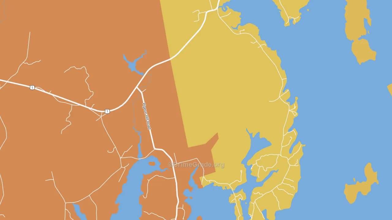 Pigeon Hill, ME Map of Burglary Rates