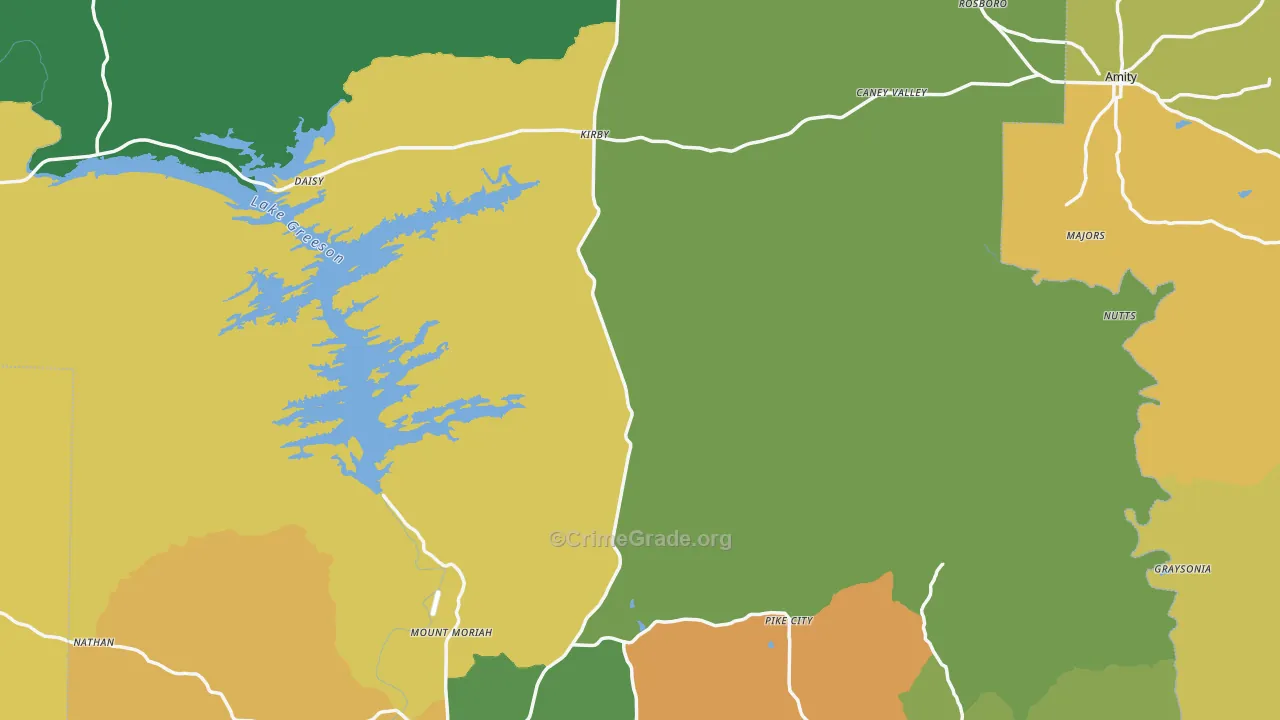 Pike County, AR Map of Burglary Rates