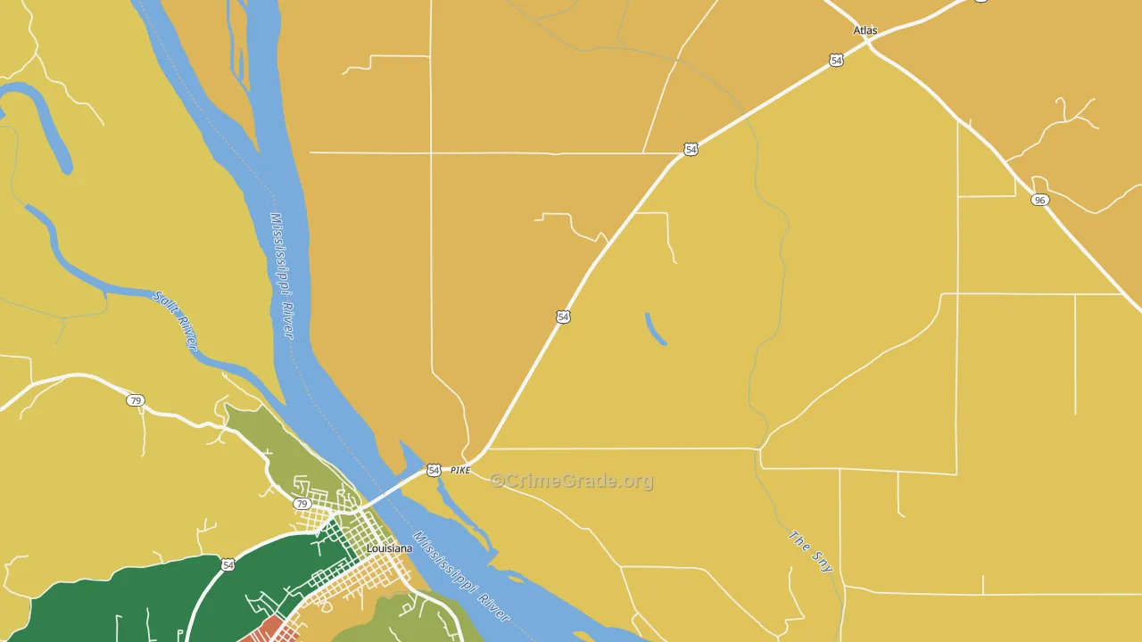 Pike, IL Map of Burglary Rates