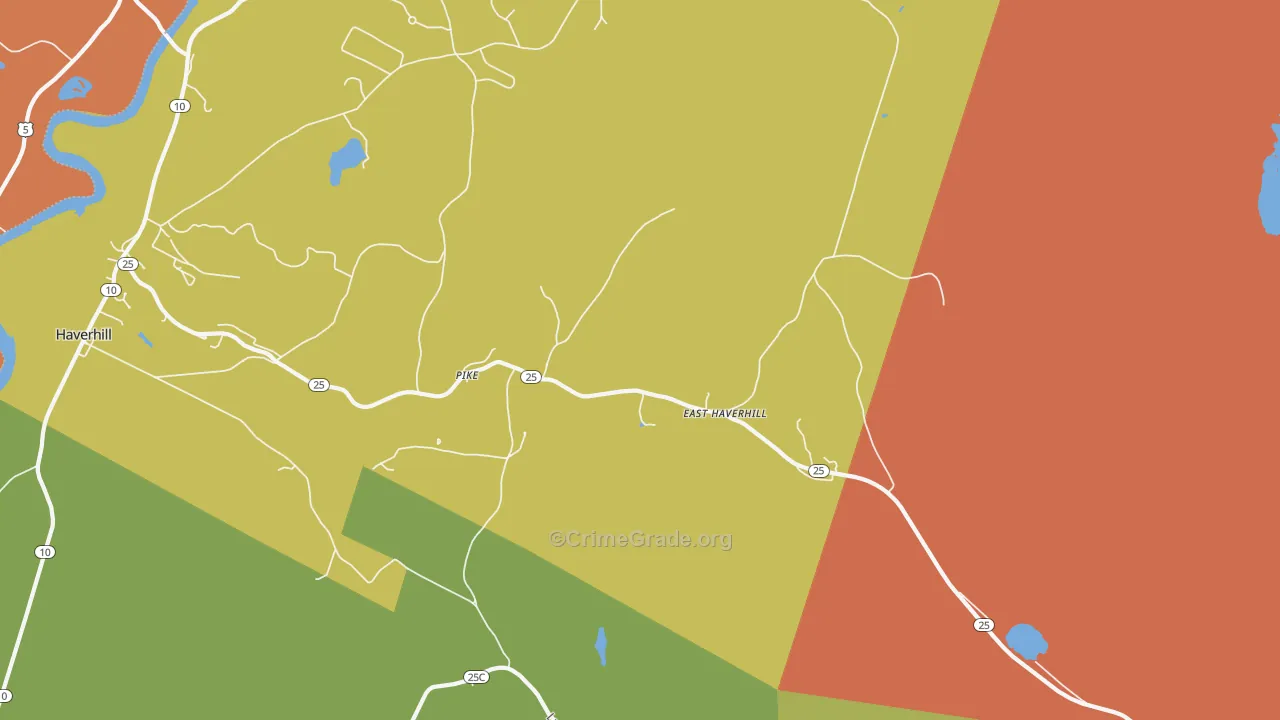 Pike, NH Map of Burglary Rates