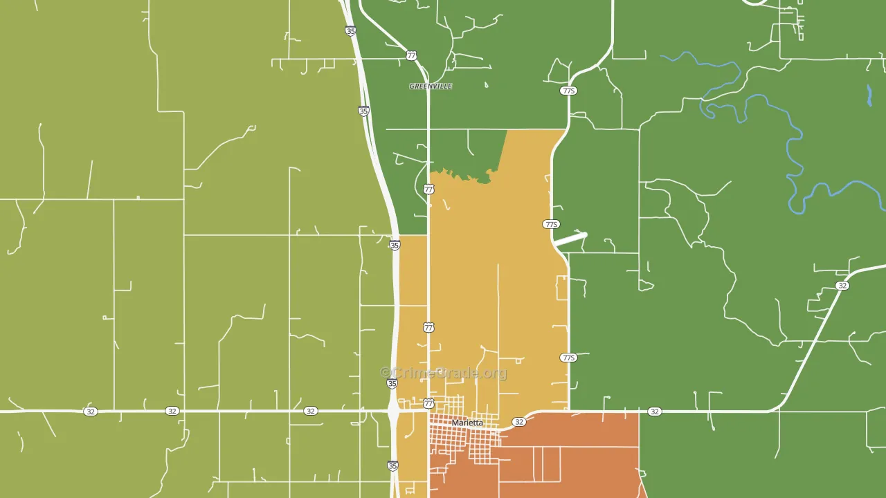 Pike, OK Map of Burglary Rates