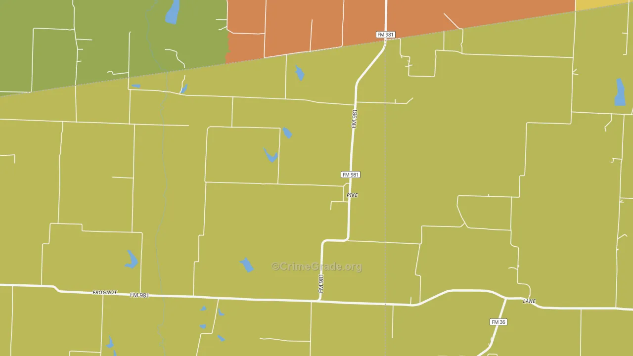 Pike, TX Map of Burglary Rates