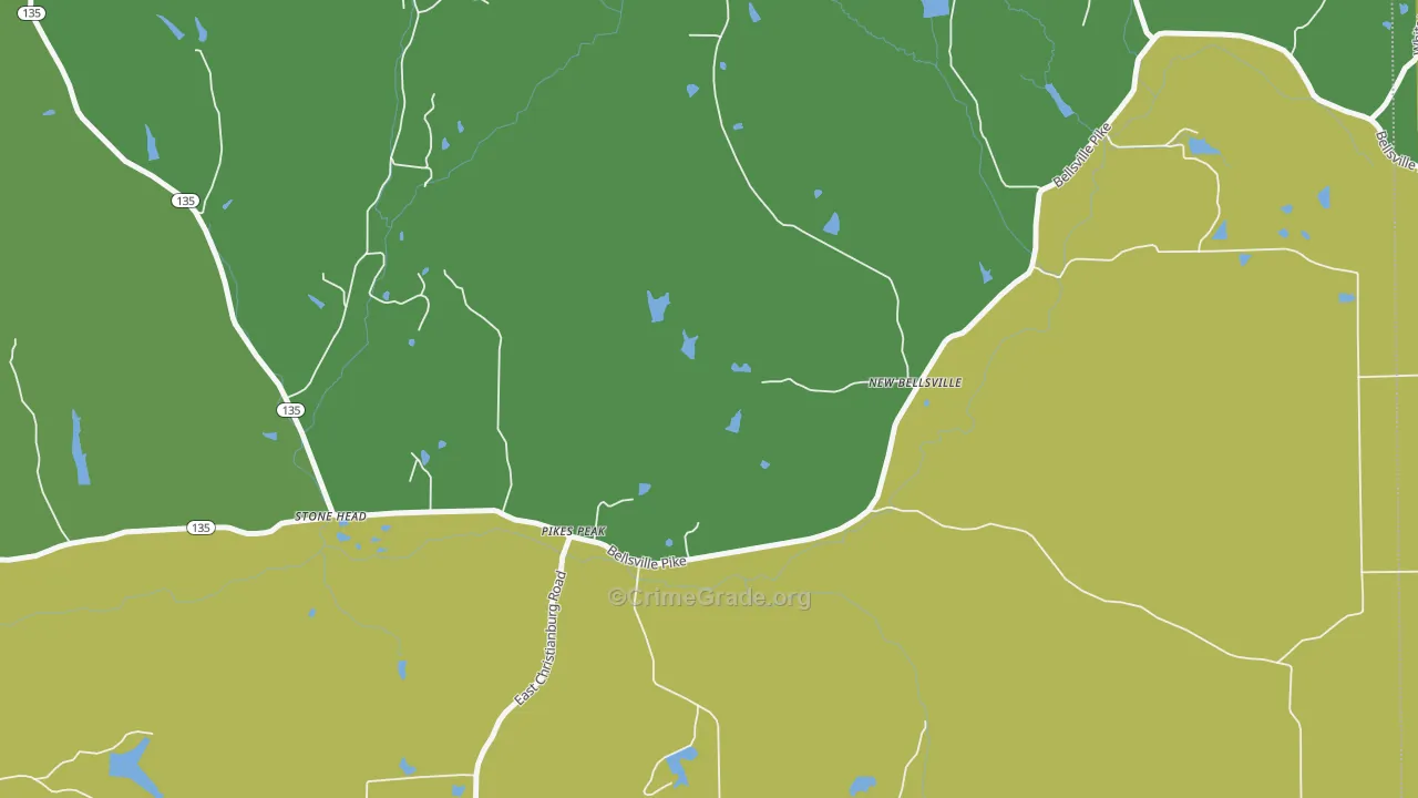Pikes Peak, IN Map of Burglary Rates