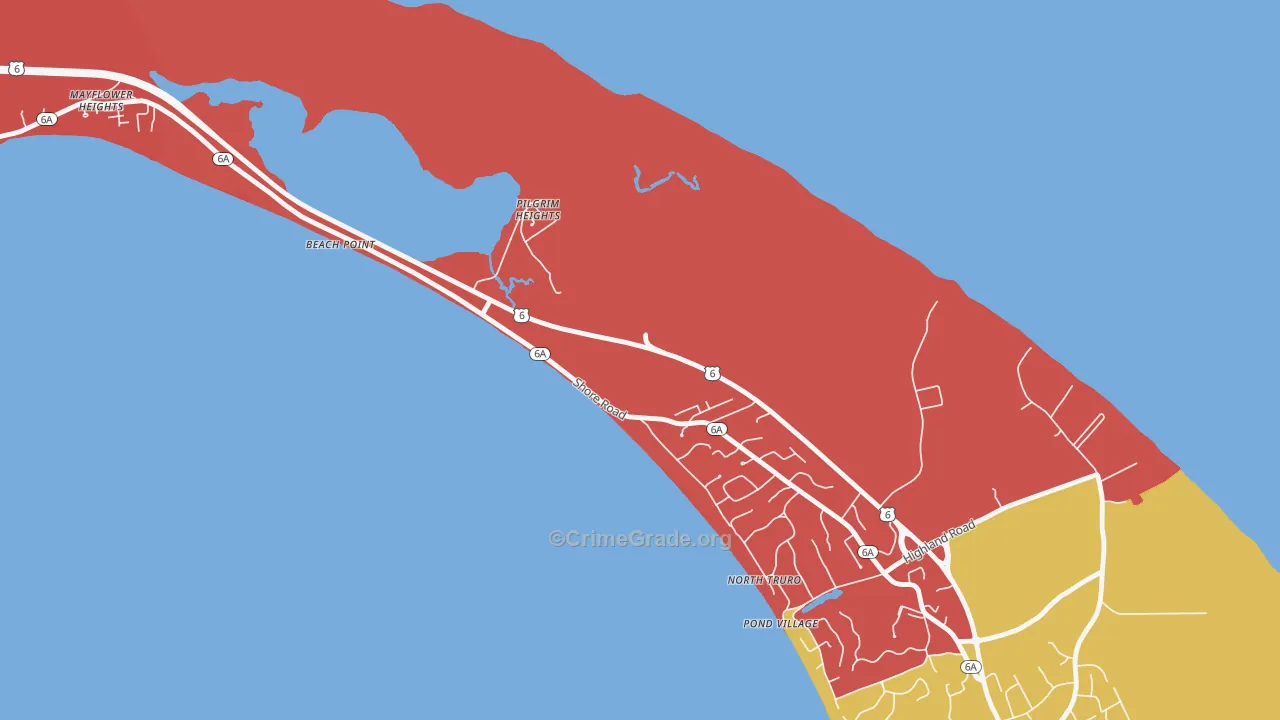 Pilgrim Heights, MA Map of Burglary Rates