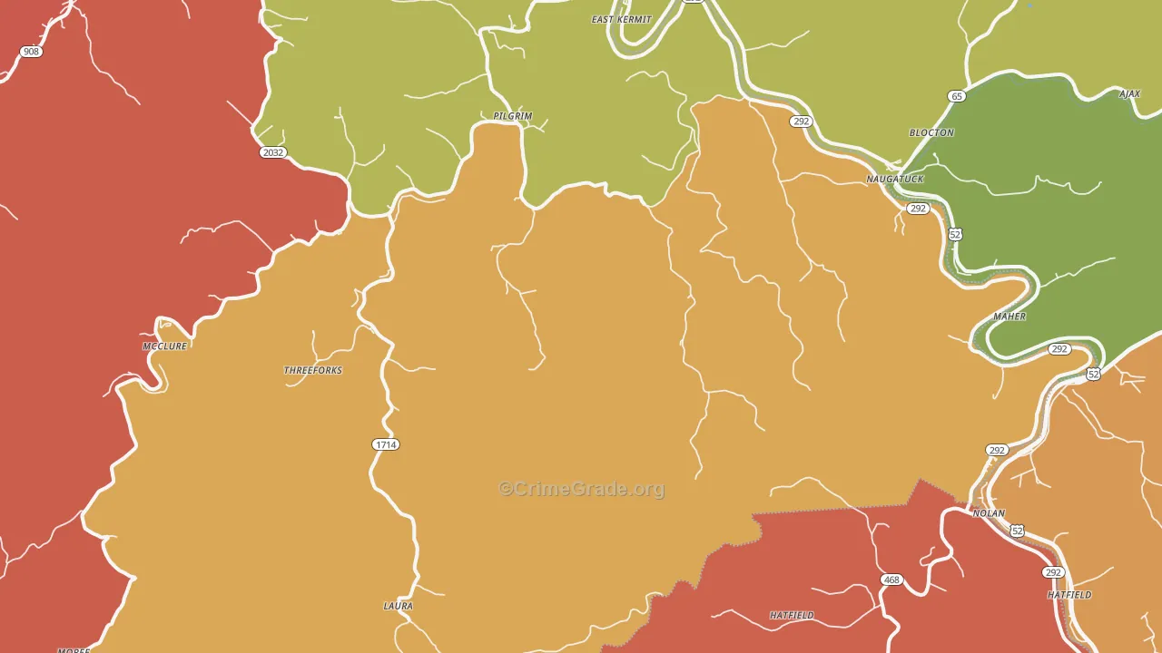 Pilgrim, KY Map of Burglary Rates
