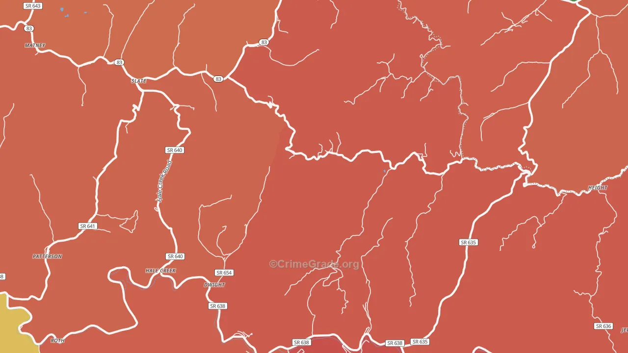 Pilgrims Knob, VA Map of Burglary Rates