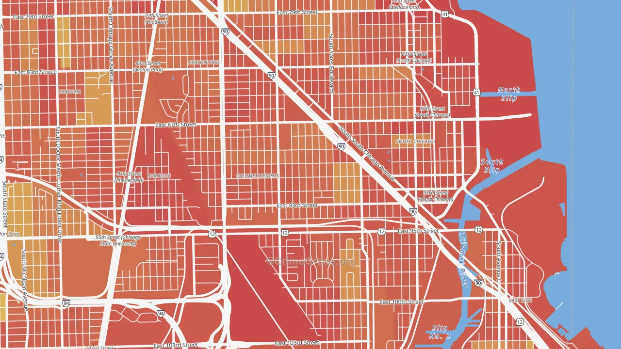 Pill Hill, Chicago, IL Map of Burglary Rates