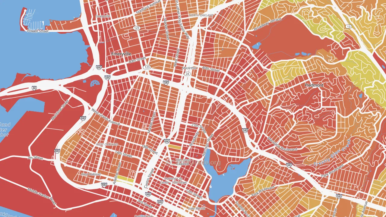 Pill Hill, Oakland, CA Map of Burglary Rates