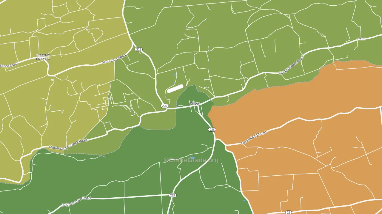 Pillow, PA Map of Burglary Rates