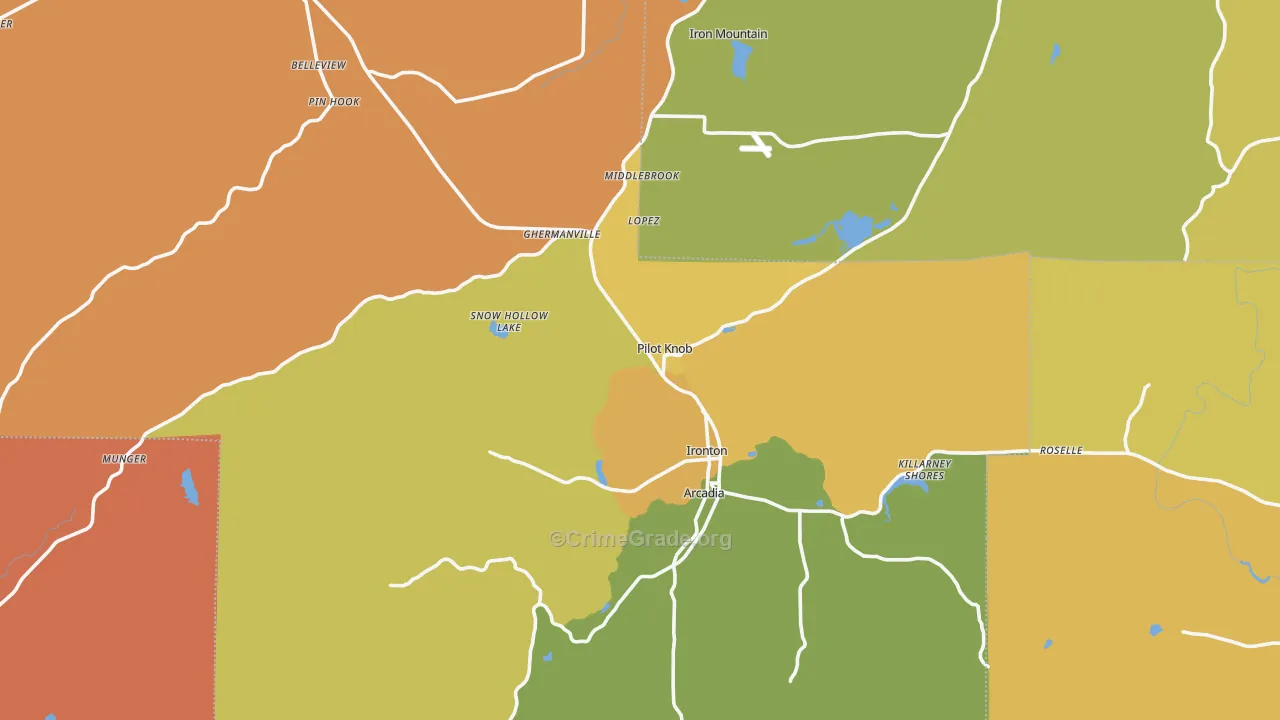 Pilot Knob, MO Map of Burglary Rates