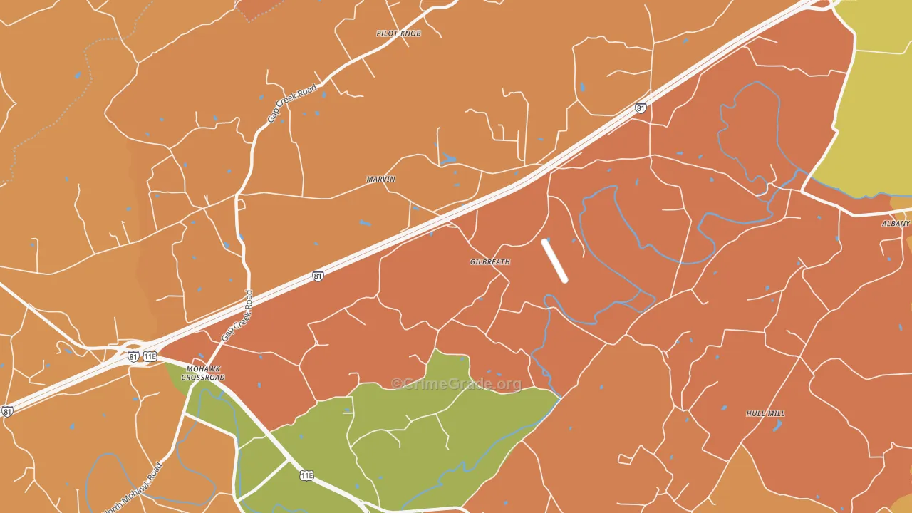 Pilot Knob, TN Map of Burglary Rates