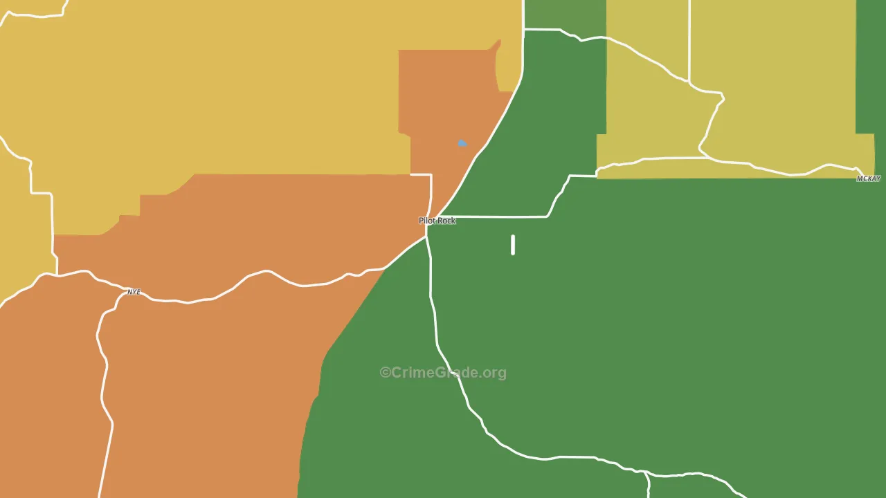 Pilot Rock, OR Map of Burglary Rates