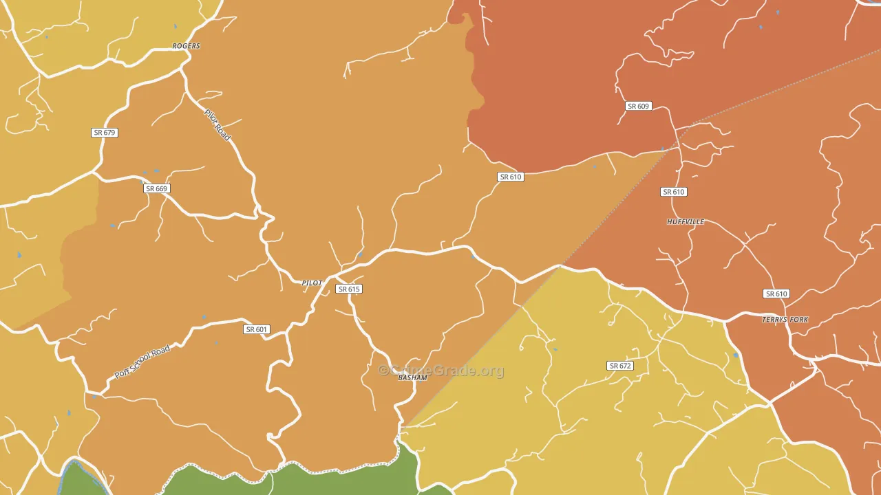 Pilot, VA Map of Burglary Rates