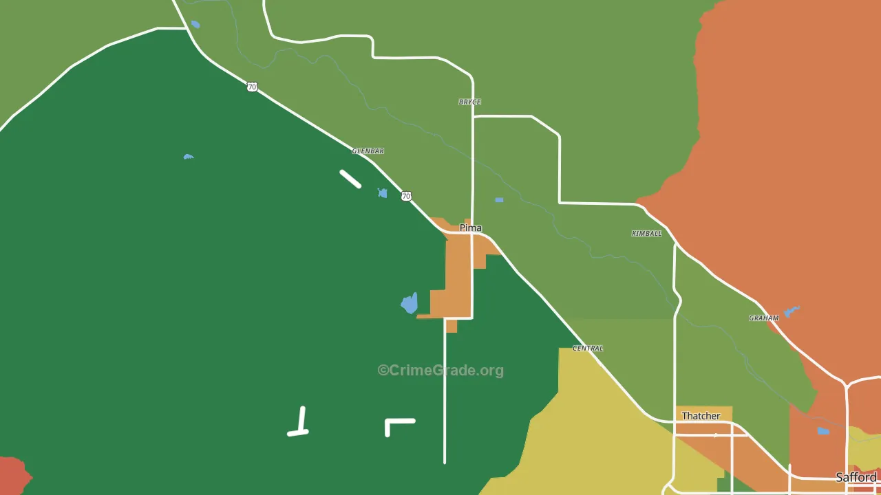 Pima, AZ Map of Burglary Rates