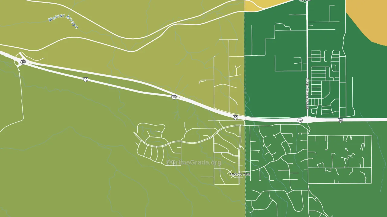 Pimaco Two, AZ Map of Burglary Rates