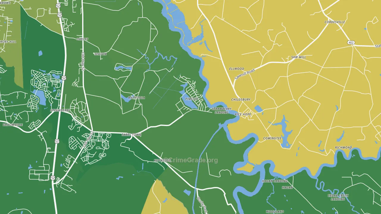 Pimlico, SC Map of Burglary Rates