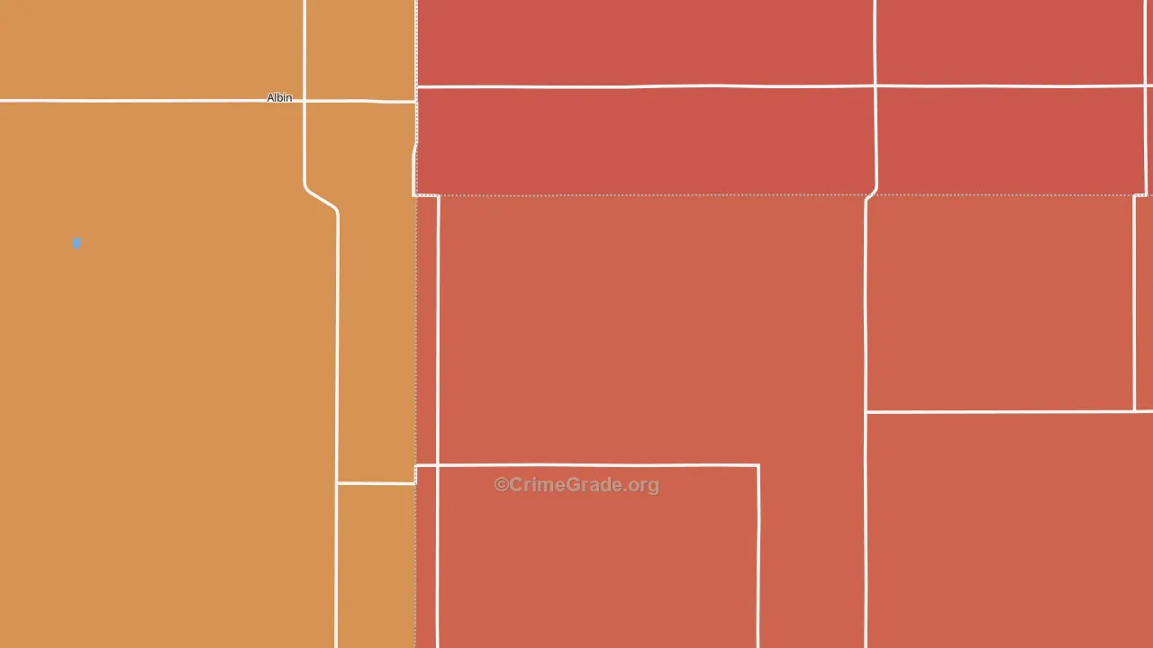 Pine Bluffs, NE Map of Burglary Rates