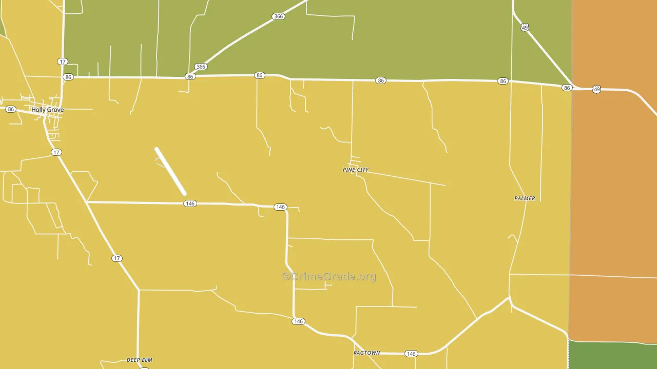 Pine City, AR Map of Burglary Rates