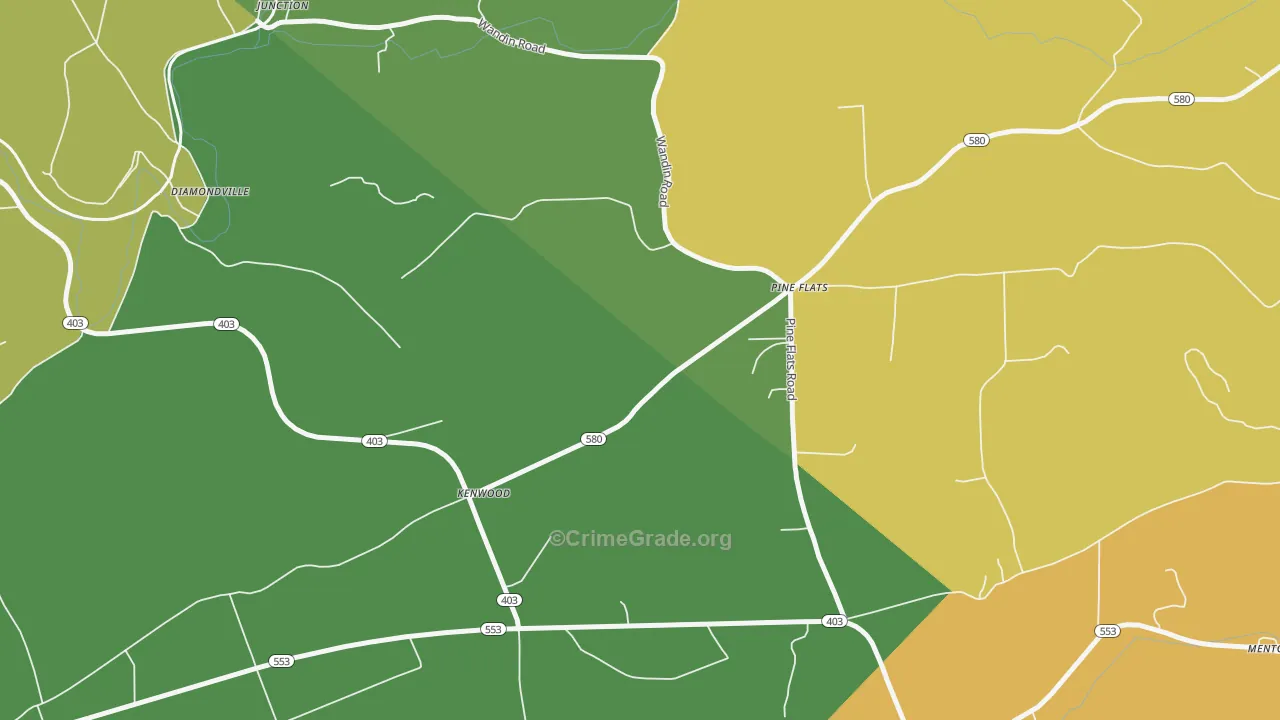 Pine Flats, PA Map of Burglary Rates