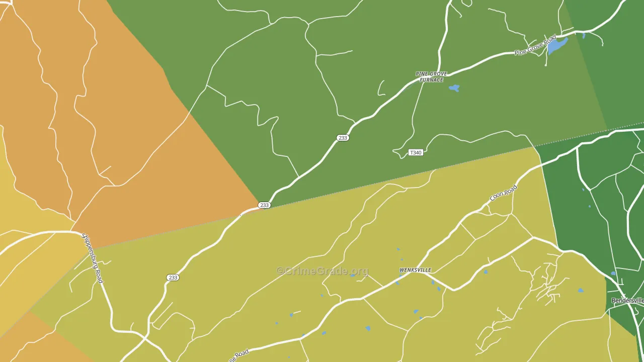 Pine Grove Furnace, PA Map of Burglary Rates