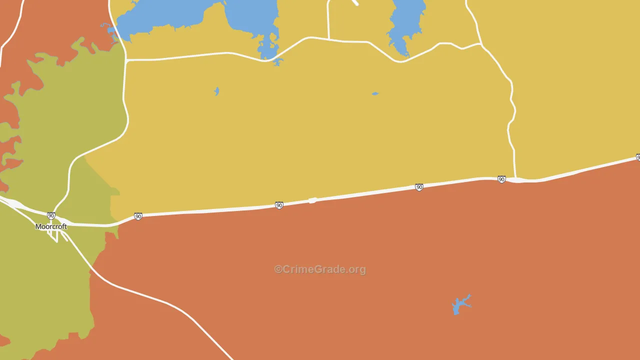 Pine Haven, WY Map of Burglary Rates