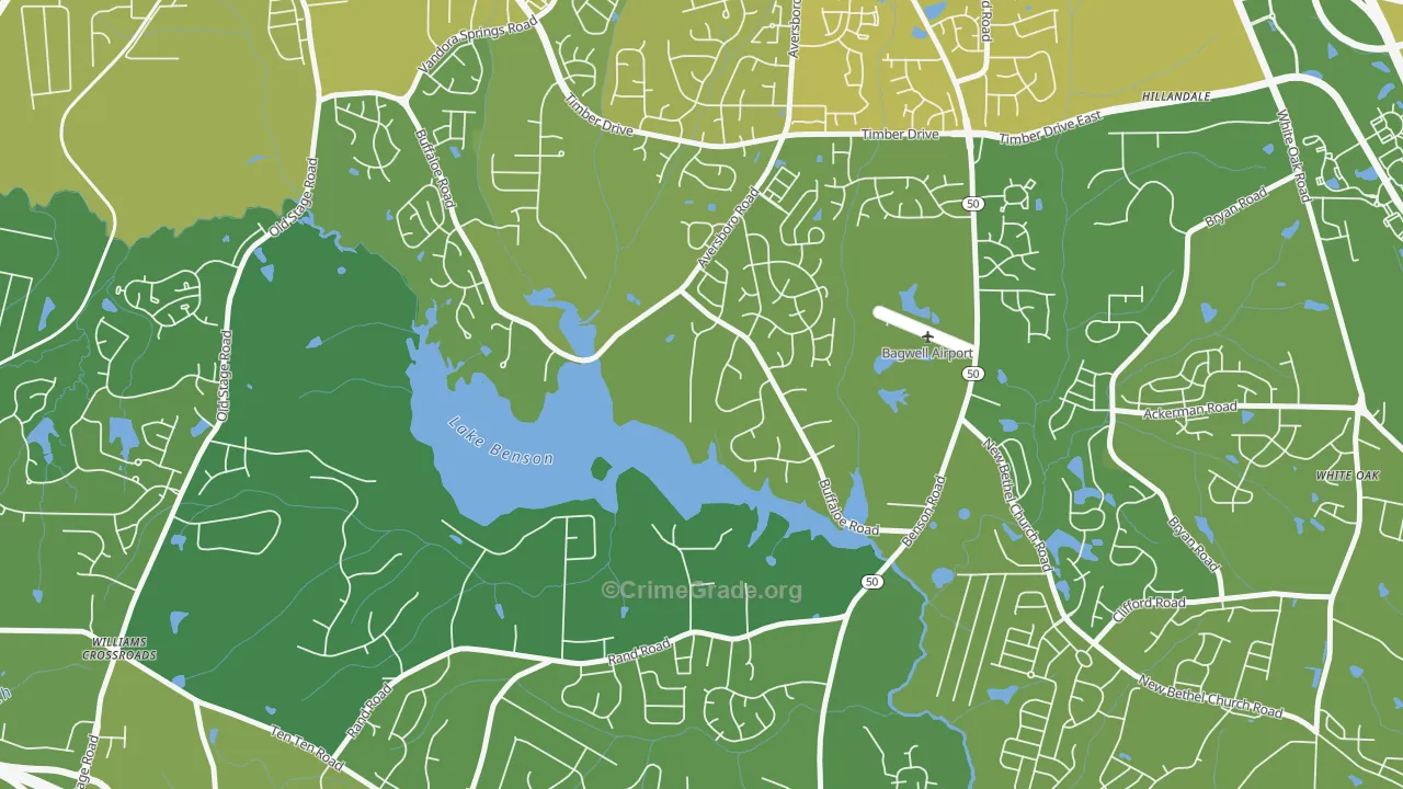 Pine Hurst Park, NC Map of Burglary Rates