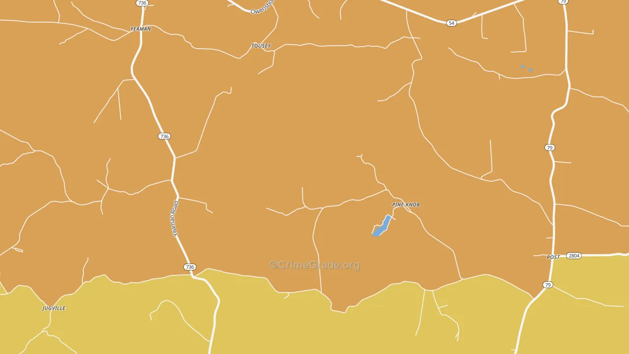 Pine Knob, KY Map of Burglary Rates