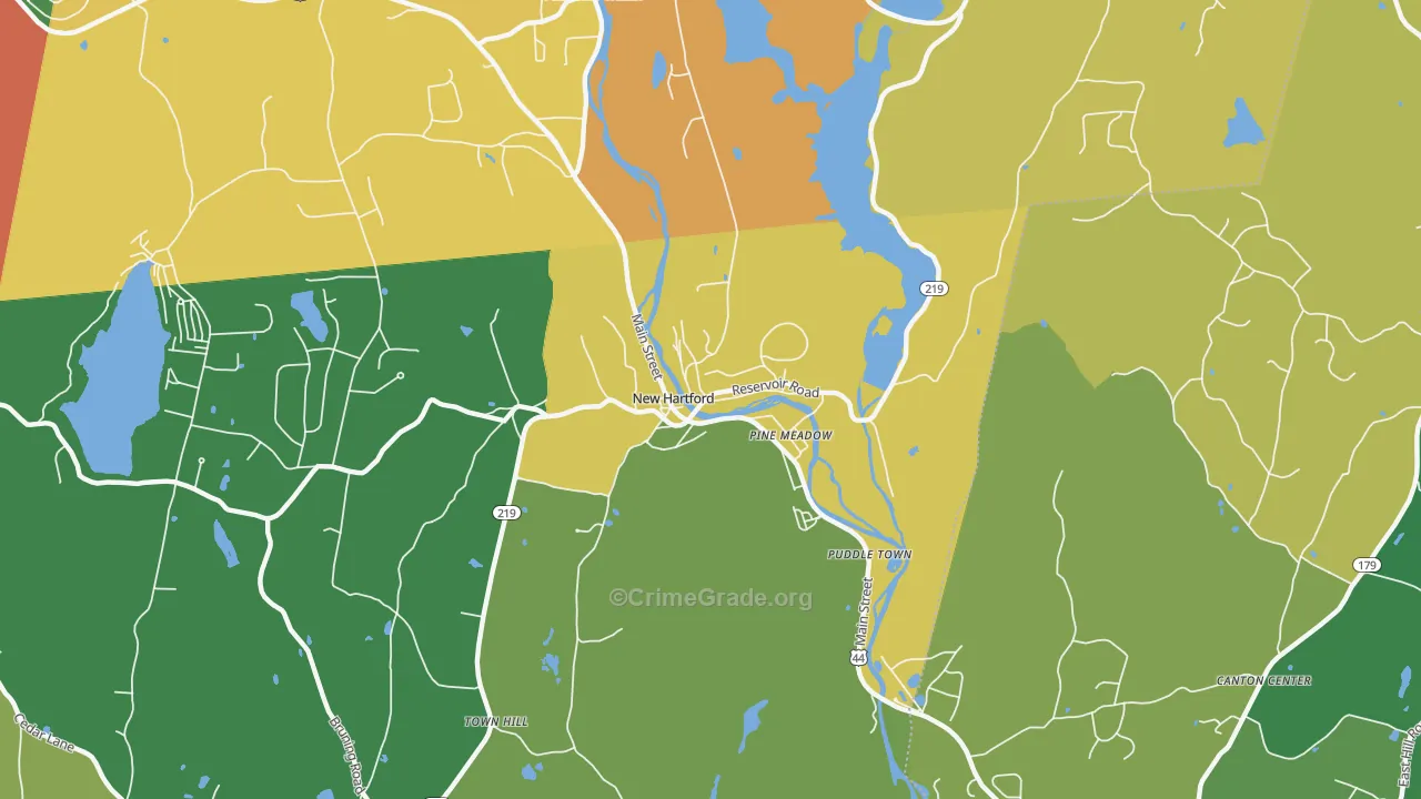 Pine Meadow, CT Map of Burglary Rates