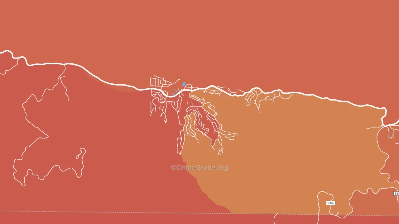Pine Mountain Club, CA Map of Burglary Rates