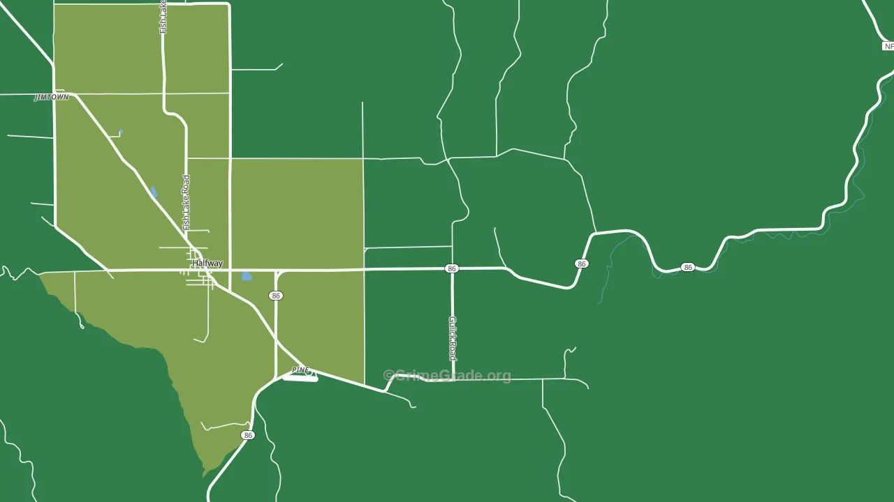 Pine, OR Map of Burglary Rates