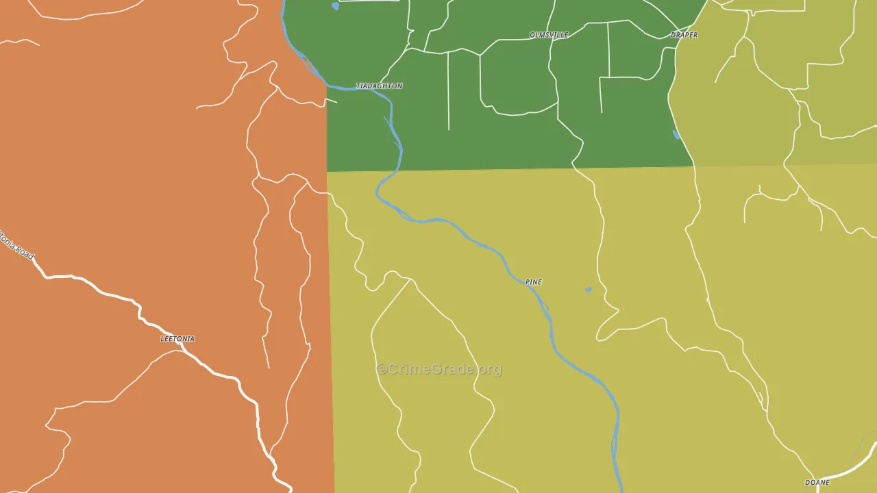 Pine, PA Map of Burglary Rates