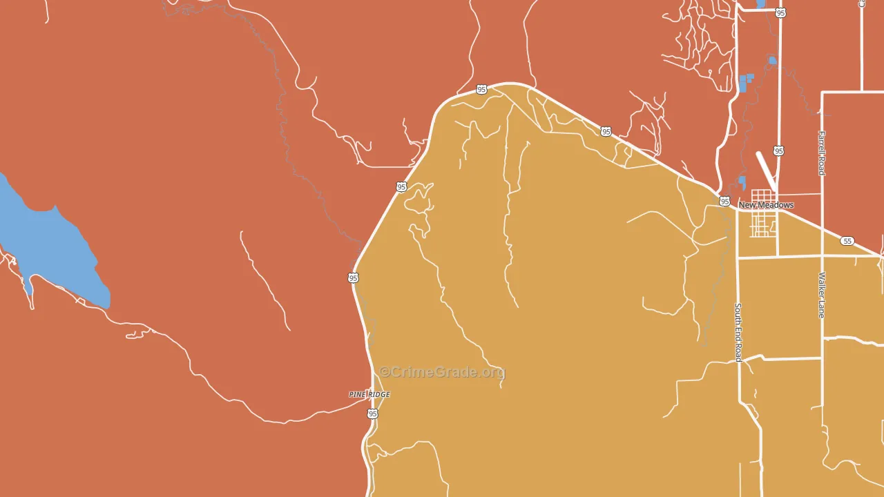 Pine Ridge, ID Map of Burglary Rates