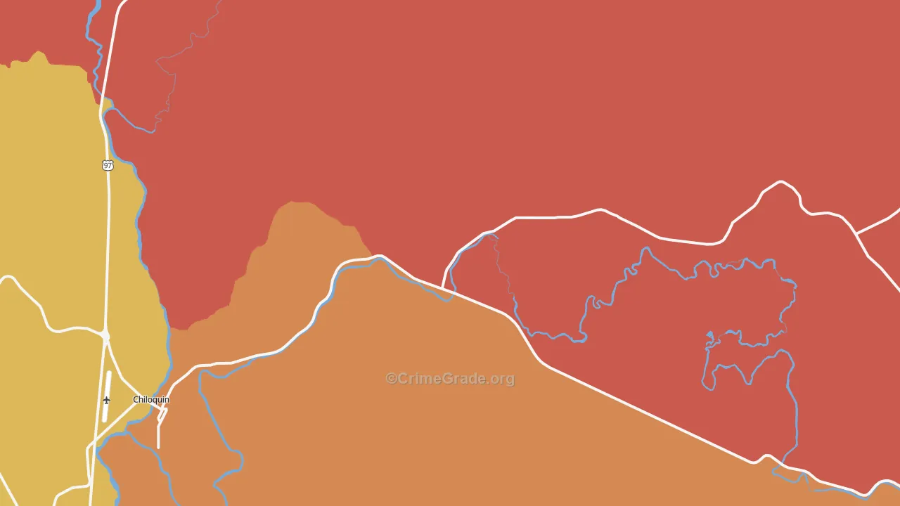 Pine Ridge, OR Map of Burglary Rates