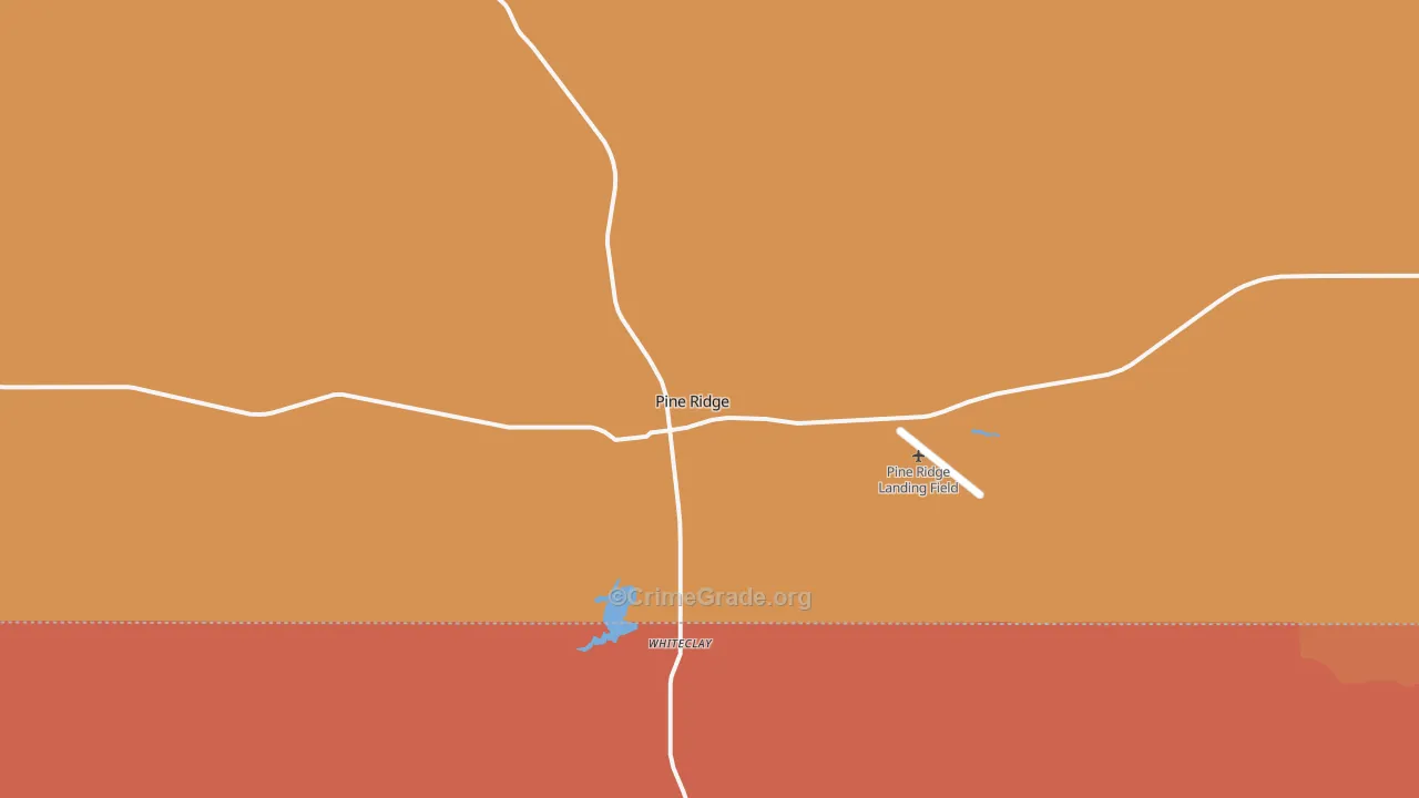 Pine Ridge, SD Map of Burglary Rates