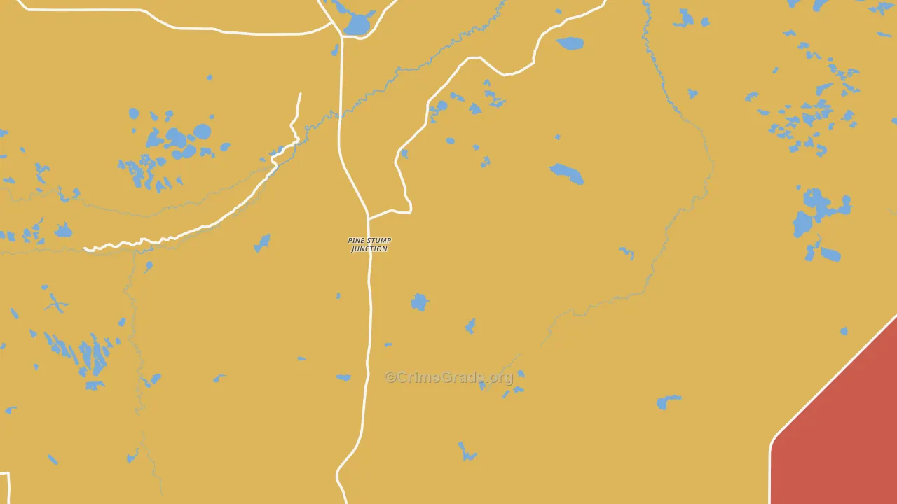 Pine Stump Junction, MI Map of Burglary Rates