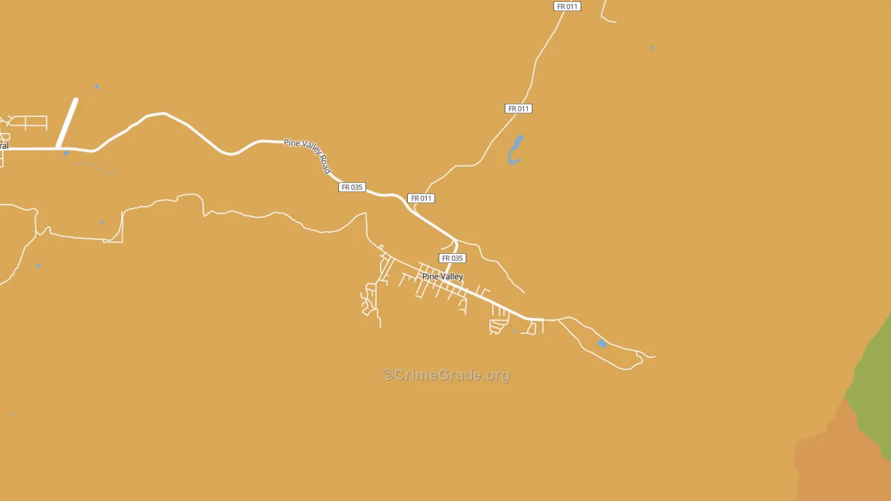 Pine Valley, UT Map of Burglary Rates