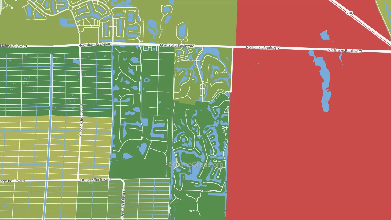 Pineapple Park, West Palm Beach, FL Map of Burglary Rates