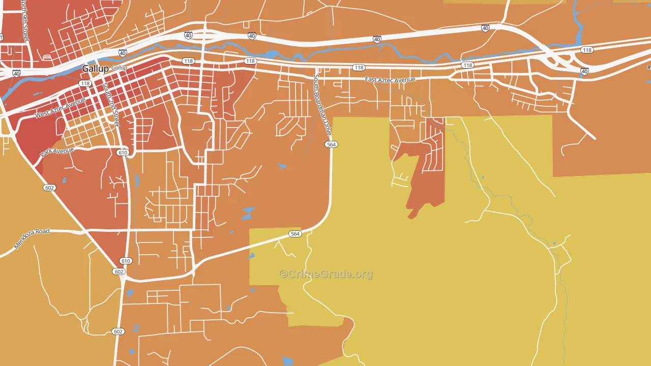 Pinedale, NM Map of Burglary Rates