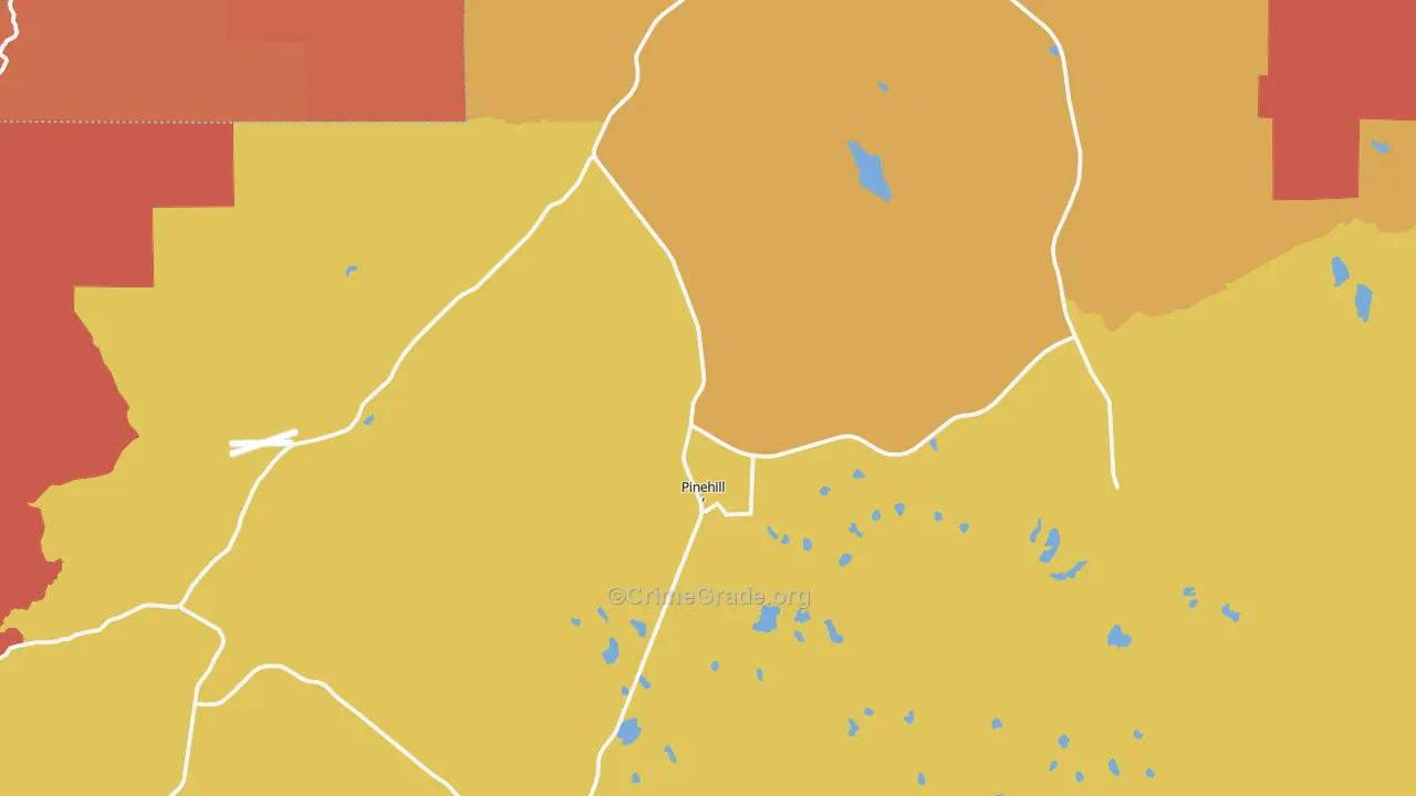 Pinehill, NM Map of Burglary Rates
